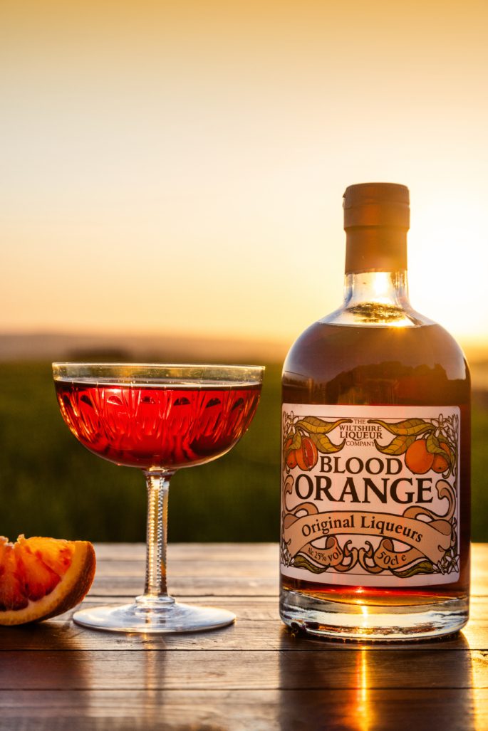 Blood orange liqueur sunset