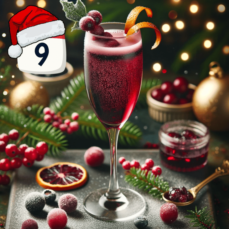midnight berry fizz christmas cocktail